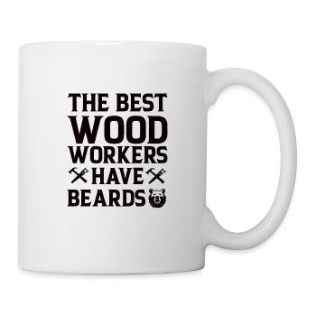 Lumberjack Beard Woodworker Man Chainsaw Forest - Mug - white - Right