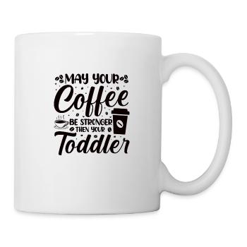 Kaffee Sarkasmus Freunde Glück Freude Cappuccino - Tasse - Weiß - Rechts
