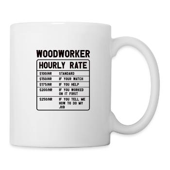 Wood Chainsaw Lumberjack Woodworker Climbing - Mug - white - Right