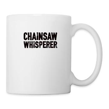 Wood Chainsaw Lumberjack Woodworker Climbing - Mug - white - Right