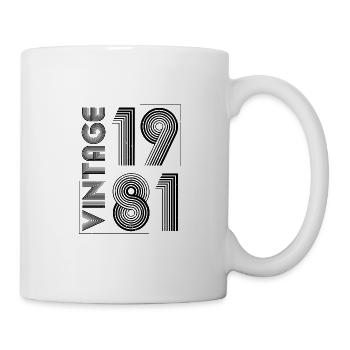 Vintage 1981 Anniversaire Rétro Vintage Cadeau - Mug blanc - blanc - Droite