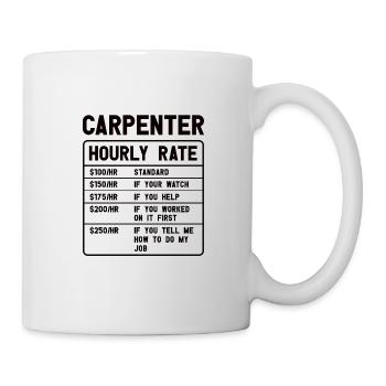 Charpentier Charpentier Artisanat en bois Construction d’outils - Mug blanc - blanc - Droite