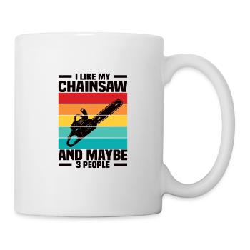 Wood Chainsaw Lumberjack Woodworker Climbing - Mug - white - Right