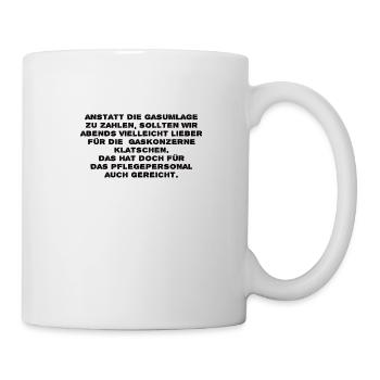 Gaspreis Winter Gasumlage Krankenschwester - Tasse - Weiß - Rechts