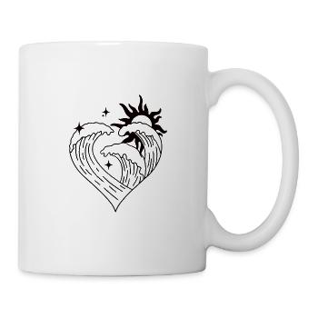 Sea Waves Heart - Mug - white - Right