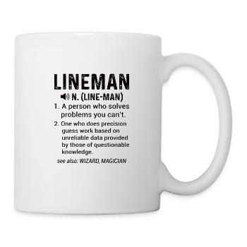 Line Fitter Electrician Overhead Line Electrician - Mug - white - Right