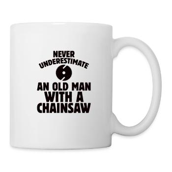 Wood Chainsaw Lumberjack Woodworker Climbing - Mug - white - Right