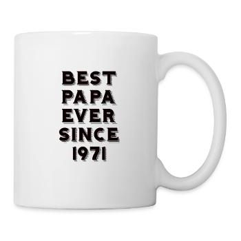 Papa 1971 Geburtstag Vater Bester Papa Jahrgang - Tasse - Weiß - Rechts