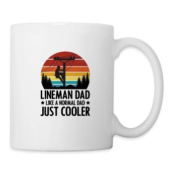 Line Fitter Electrician Overhead Line Father Papa - Mug - white - Right