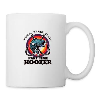 Vater Angeln Vatertag Angler Fischen Papa Fisch - Tasse - Weiß - Rechts