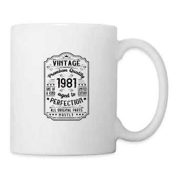 Vintage 1981 Anniversaire Rétro Vintage Cadeau - Mug blanc - blanc - Droite