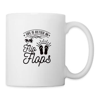 flip flops Sommer Sonne Meer Strand Baden Urlaub - Tasse - Weiß - Rechts