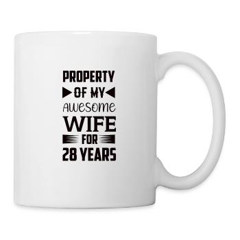 28 Years Married Carnation Wedding Gift - Mug - white - Right
