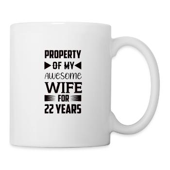 22 Years Married Bronze Wedding Gift Idea - Mug - white - Right