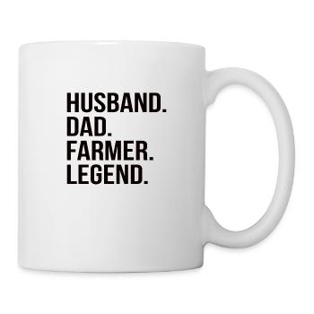 Ehemann Landwirt Held Papa Vatertag Geschenk - Tasse - Weiß - Rechts