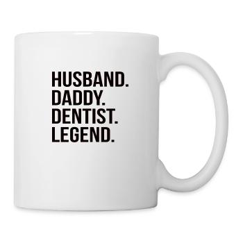 Zahnarzt Ehemann Vater Papa Legende Medizin - Tasse - Weiß - Rechts