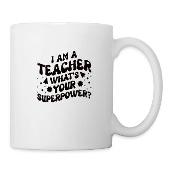 SUPER TEACHER POWER TEACHER POWER DICTONS MOTIF - Mug blanc - blanc - Droite