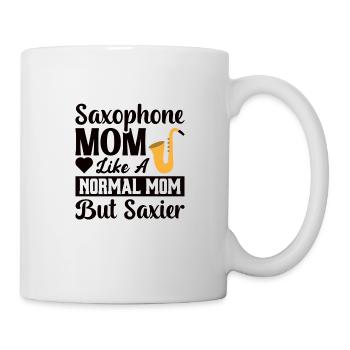 Saxofon Mama Saxofonistin Jazz Mutter Sax Geschenk - Tasse - Weiß - Rechts