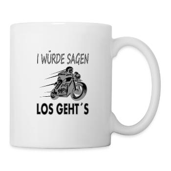 Motorradhelm Motorrad fahren stunt Geschenkidee - Tasse - Weiß - Rechts