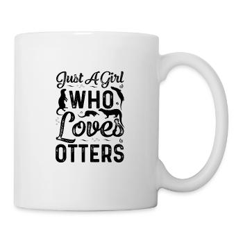 Otter Fischotter Seeotter Wassermarder Mädchen - Tasse - Weiß - Rechts