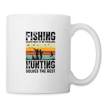 Fishing Hunting Fish Hook Hunter Rod Bait Bite - Mug - white - Right