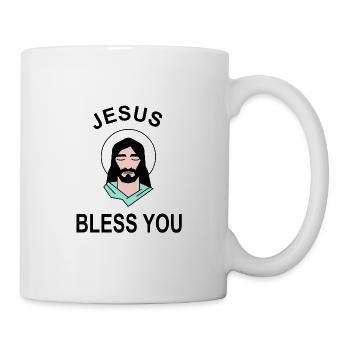 Jesus Christus bless you Bibel Kirche Geschenkidee - Tasse - Weiß - Rechts