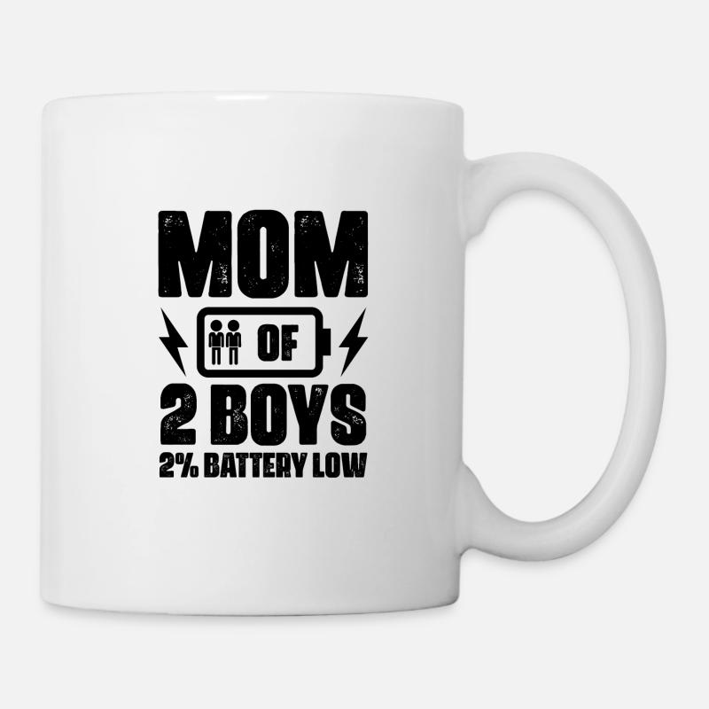 Mama Von Zwei Jungs Mutter Muttertag - Tasse - Weiß