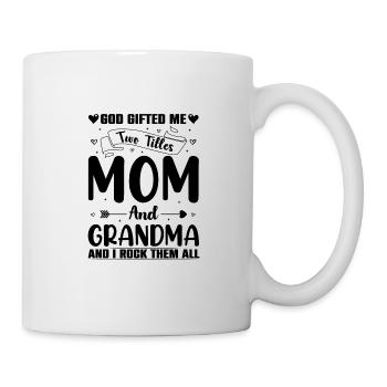 Beste Oma Mama Kinder Enkel Spruch Geschenk - Tasse - Weiß - Rechts