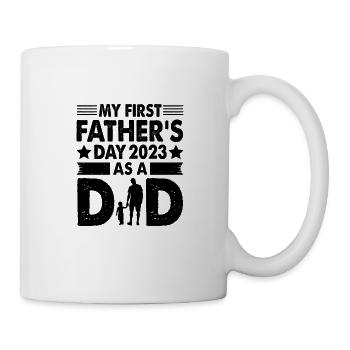 Papa 2023 Zukünftiger Vater Geschenkidee - Tasse - Weiß - Rechts