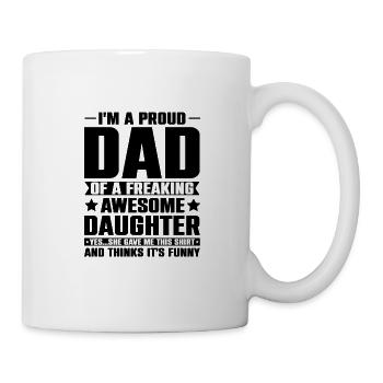 Vatertag Vater Tochter Geschenk Papa Prinzessin - Tasse - Weiß - Rechts