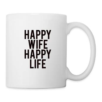 FEMME HEUREUSE VIE HEUREUSE Épouse Partenaire - Mug blanc - blanc - Droite