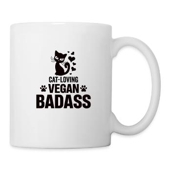 Vegan Shirt Katzen Veganer Veganerin Geschenke Cat - Tasse - Weiß - Rechts