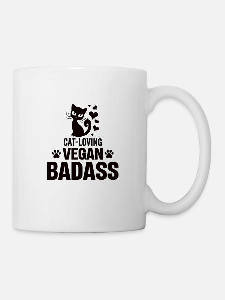 Vegan Shirt Katzen Veganer Veganerin Geschenke Cat - Tasse - Weiß