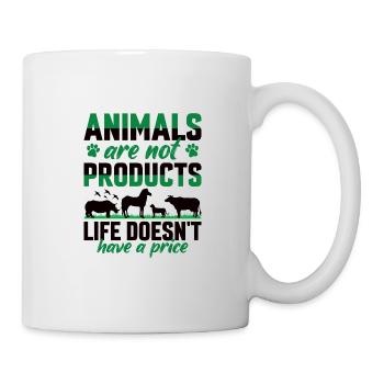 Tierschützer Veganer Vegetarier Tierliebhaber Tier - Tasse - Weiß - Rechts
