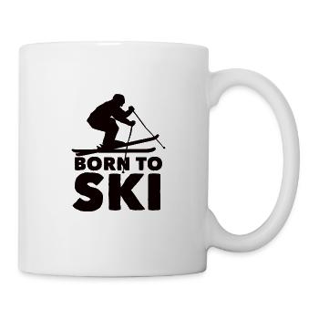 Skifahrer Abfahrt Berge Ski Sport Skier Skifahren - Tasse - Weiß - Rechts