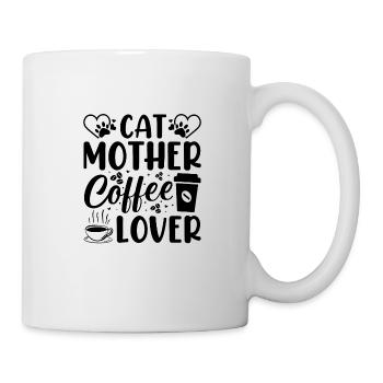 Cat with Mom Coffee Cup Funny Gift Idea - Mug - white - Right