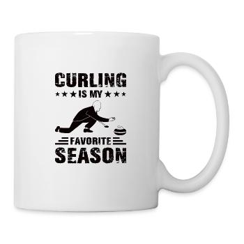 Curling Player Stick Shooting Curling Gift - Mug - white - Right