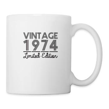 Vintage 1974 Geburtstag Legendär - Tasse - Weiß - Rechts