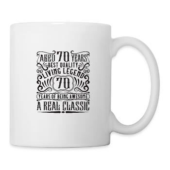 70. Geburtstag 70 Jahre Geburtstagsgeschenk - Tasse - Weiß - Rechts
