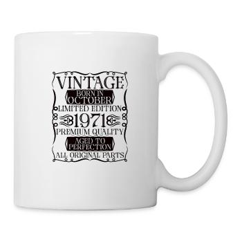 1971 Oktober Geburtstag Legende - Tasse - Weiß - Rechts