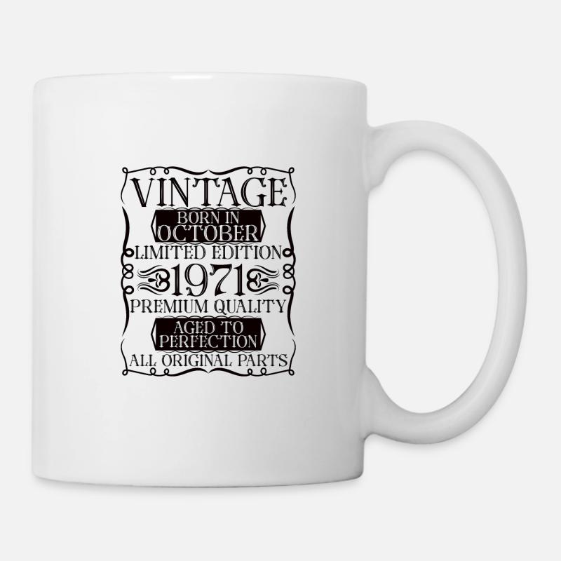 1971 Oktober Geburtstag Legende - Tasse - Weiß