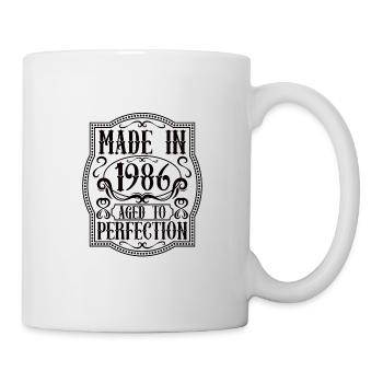 1986 Anniversaire né Année 86 Célébration - Mug blanc - blanc - Droite