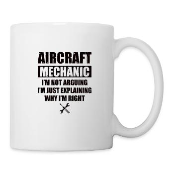 Flugzeugmechaniker Mechnaiker Held Flugzeug - Tasse - Weiß - Rechts