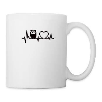 Owl Nocturnal Night Owl Bird Animal Moon - Mug - white - Right