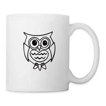 Owl Nocturnal Night Owl Bird Animal Moon - Mug - white - Right