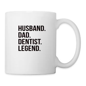 Zahnarzt Ehemann Vater Papa Legende Medizin - Tasse - Weiß - Rechts