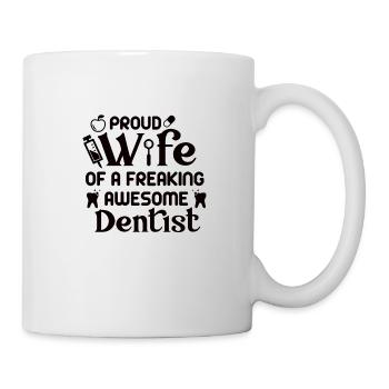 Zahnarzthelferin Zahnarzt Zahn Ehefrau Verheiratet - Tasse - Weiß - Rechts