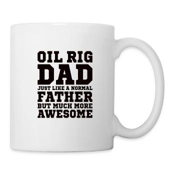 Oil rig oil gas worker drilling oil platform father - Mug - white - Right