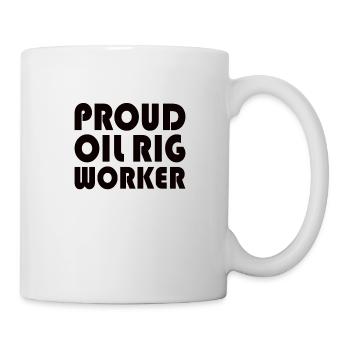 Oil rig oil gas workers drilling oil platform - Mug - white - Right