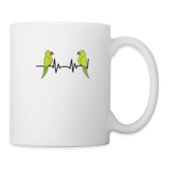 Cacatoès de perroquet coloré avec des fleurs Fan Cadeau - Mug blanc - blanc - Droite